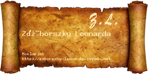 Záborszky Leonarda névjegykártya